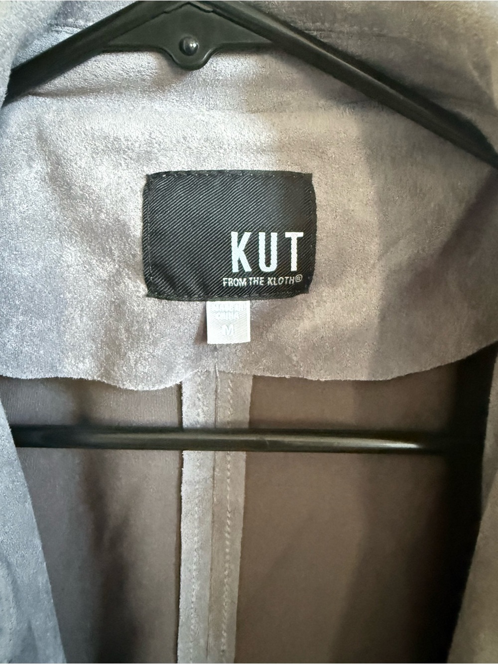 Kut from the Kloth Gray Suede-Look Draped Open Front Jacket - Picture 2 of 3